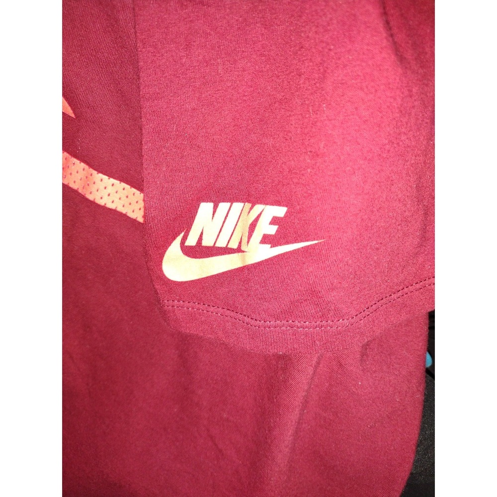 The Nike Tee Maroon And‎ Orange short sleeve crew neck top Size Large Unisex - Picture 3 of 4